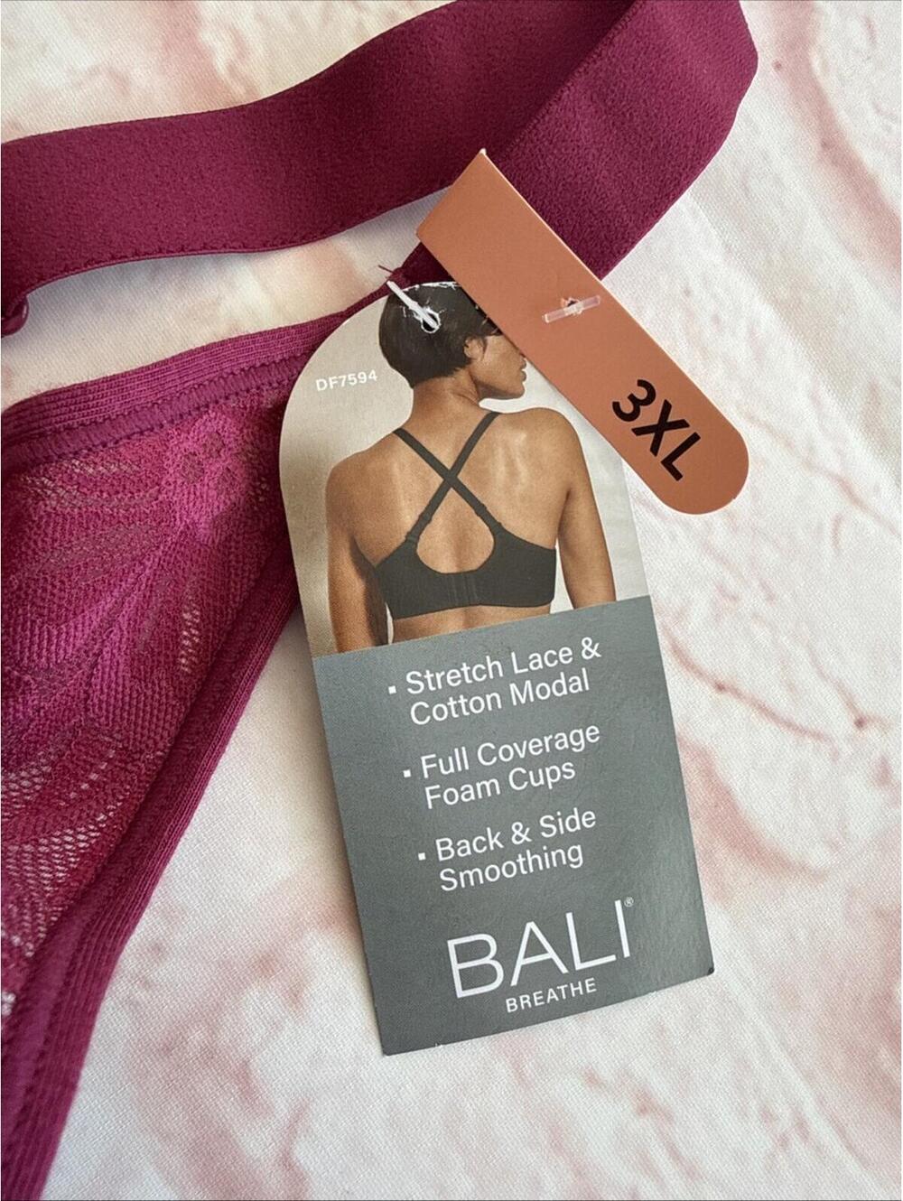 NWT Bali Breathe Wire Free  Bra 3XL Fits 46C 46D 46DD DF7594 - Picture 2 of 6
